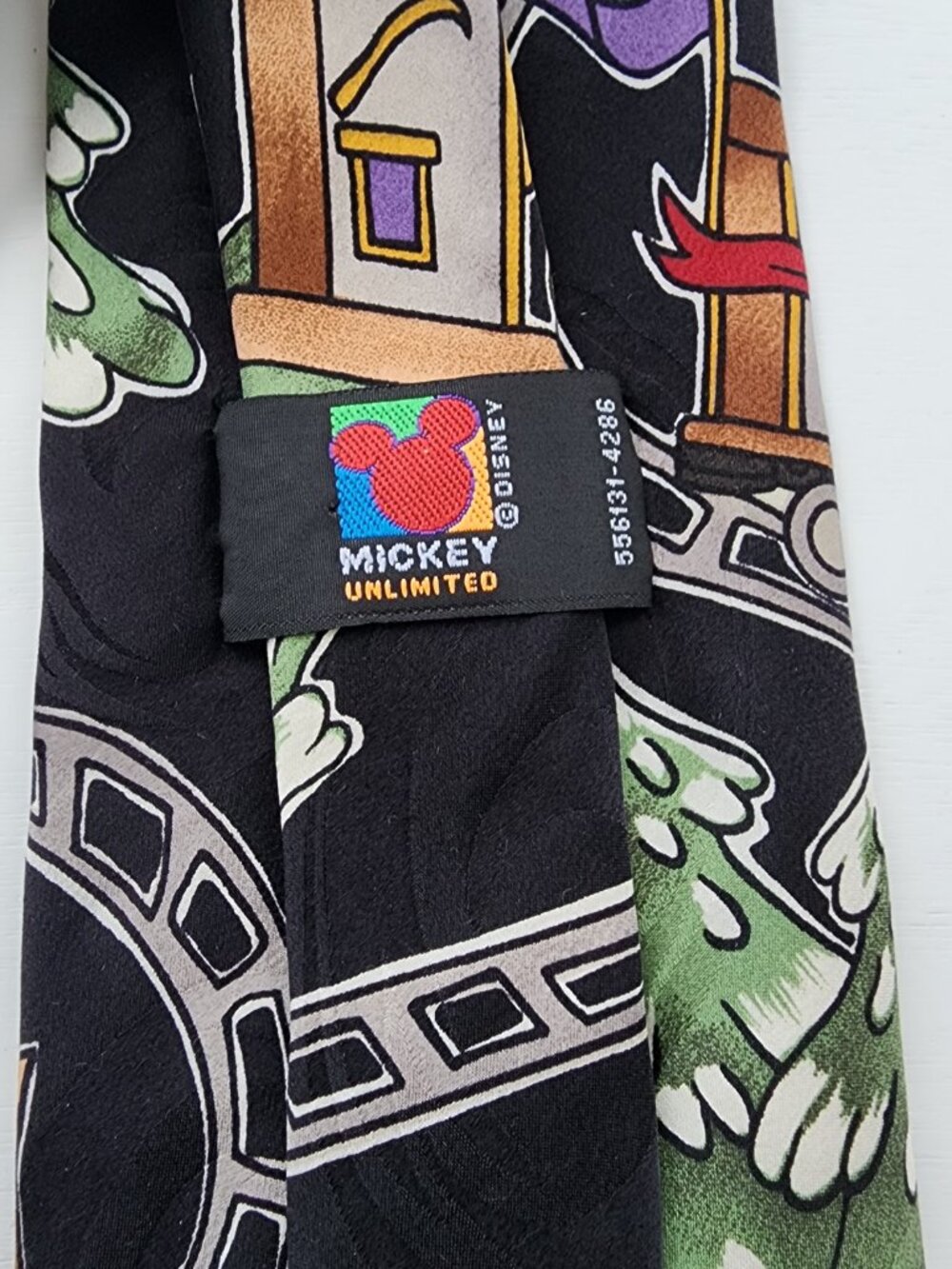 Vintage Mickey Mouse Christmas Unlimited Disney Train Neck Tie - Picture 3 of 4